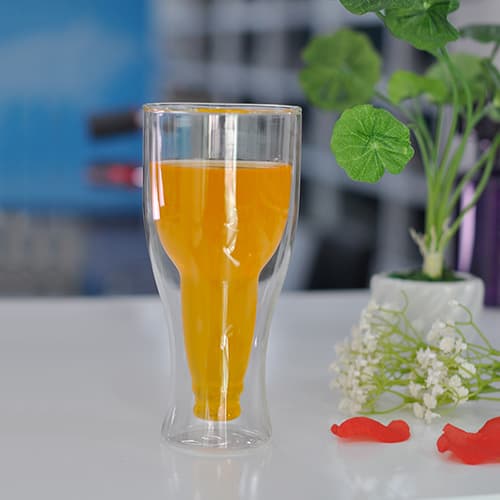 Heat resistant pyrex double wall borosilicate drinking glass